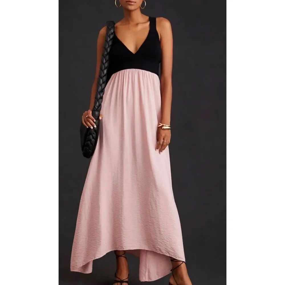 NWOT By Anthropologie Knit Twofer Midi Crochet Bust Empire Waist Dress Women's